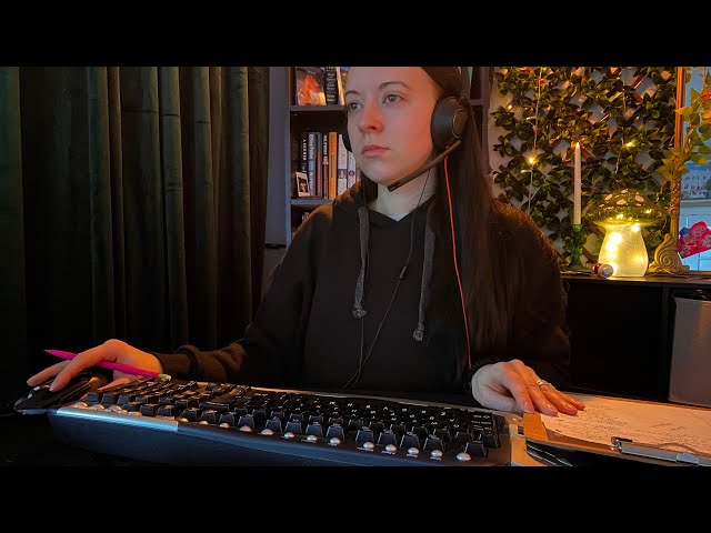 ASMR Call Center Rep | Typing, Writing, Paper Crinkles, Soft Spoken Dialogue