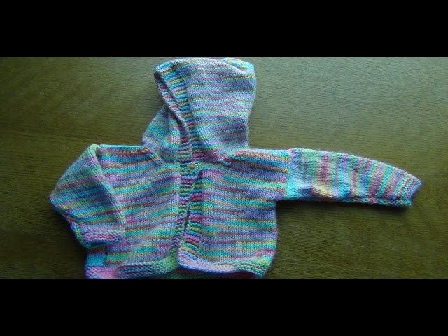 How to Knit a Baby  Jacket with a Hoodie Part 2