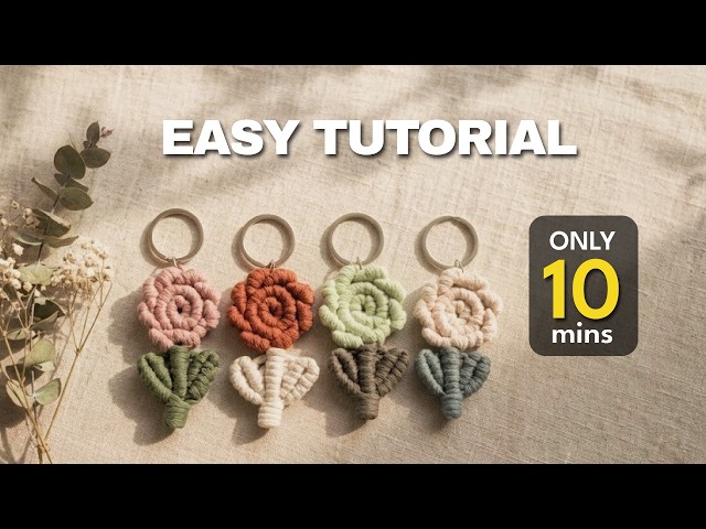 How to Make Macrame Flower Keychain | Only 10 mins