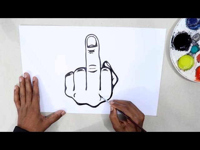How to draw a Middle Finger