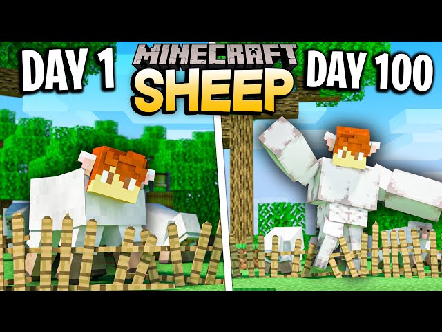 I survived 100 Days as a SHEEP in Minecraft