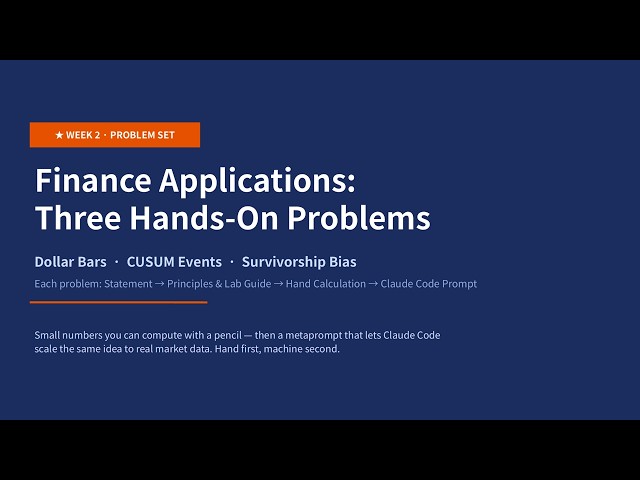 Financial Machine Learning Week 2 Problem Set — Dollar Bars, CUSUM Events, Survivorship Bias