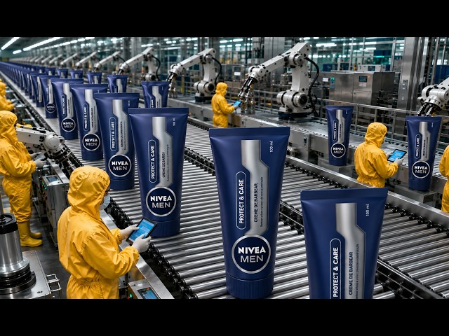 Satisfying ASMR Factory Process: How Nivea Men Shaving Cream Is Manufactured! 🤯