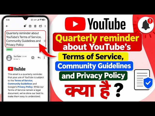 YouTube Quarterly Reminder about YouTube's Terms of Service, Community Guidelines, and Privacy Po...