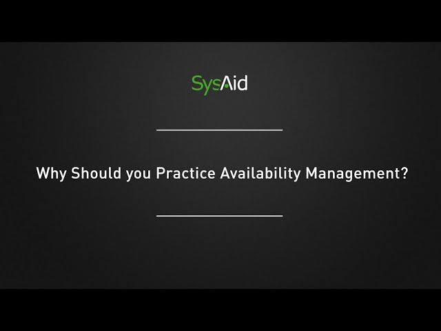 Stuart Rance's ITSM Tip #11:  Why Should You Practice Availability Management