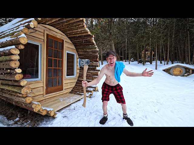 Building Off Grid Log Sauna Inside - Part 2