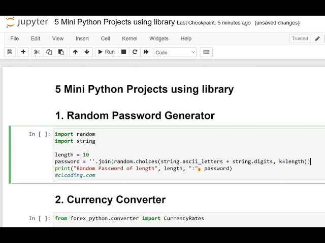 5 Mini Python Projects using library