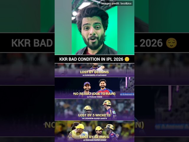 Bad condition of kkr in IPL 2026 😌 #cskvskkr #kkr #csk #ipl2026 #shorts