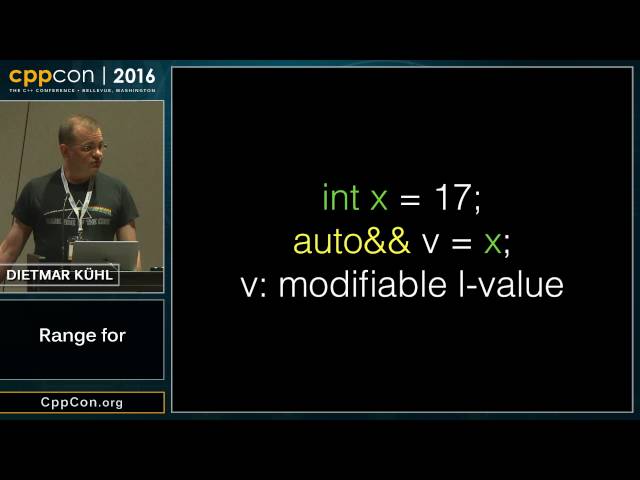 CppCon 2016: Dietmar Kühl “range for"