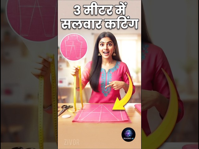 "3 मीटर में बनेगी परफेक्ट सलवार 😍 | Complete Cutting Tutorial  #salvarcutting #shorts