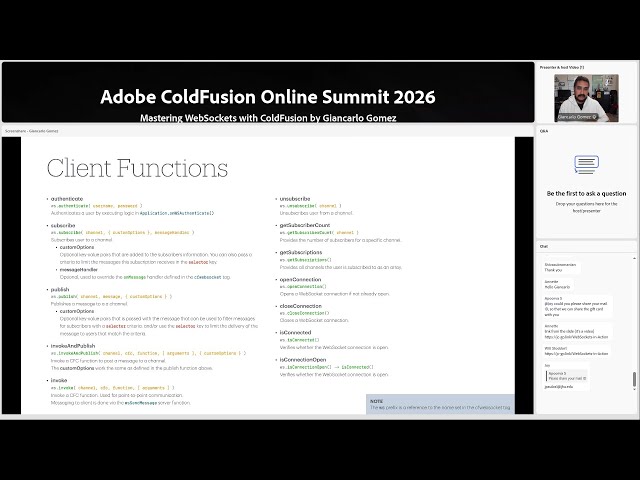 Mastering WebSockets with ColdFusion by Giancarlo Gomez