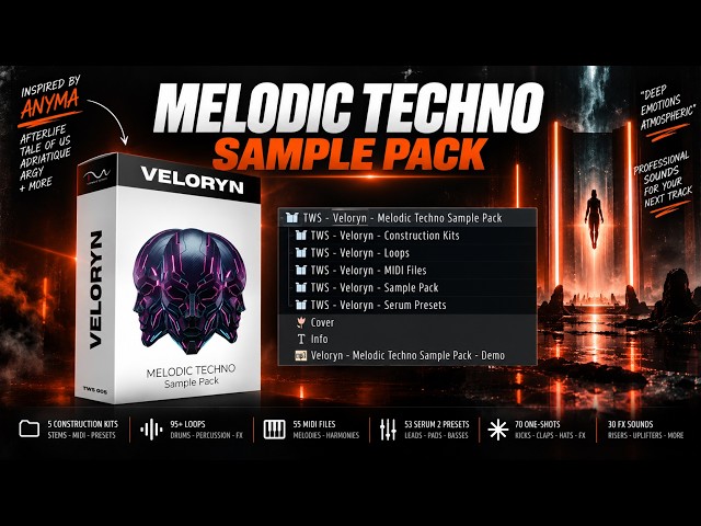 VELORYN | Melodic Techno Sample Pack - Kits , Serum Presets & Templates |Inspired by Anyma,Afterlife