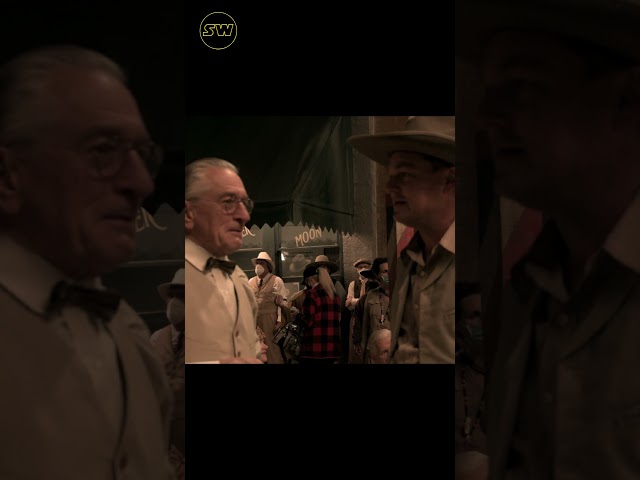 Robert De Niro pulls the ears of Leonardo DiCaprio behind the scenes of Killers Of The Flower Moon