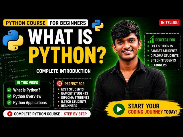 Introduction to Python in Telugu | Python Programming Course for Beginners
