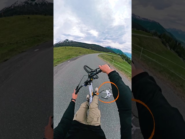 One Split Second from Disaster ⚠️ #drone #dronevideo #mtb