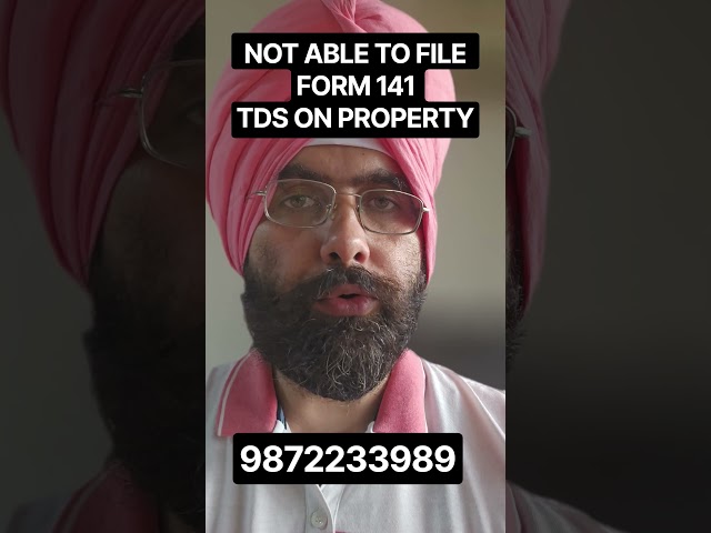 NOT ABLE to file FORM 141 INCOME TAX !  SOLVED | TDS ON PROPERTY PURCHASE #incometax
