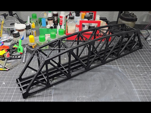 Layout Update. Walthers Single Track Arched Pratt Truss Bridge Construction.