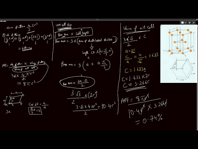 Derivation of Atomic Packing Factor (APF) of HCP