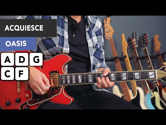 Oasis Acquiesce Guitar Lesson Tutorial - All Riffs & Chords