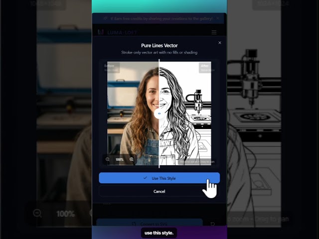 Convert Photo to SVG in seconds with Luma-Loft  #ai #aitools #svg #laserengraving  #tutorial