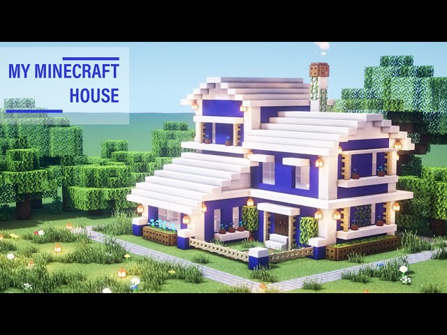 Minecraft: How to build a simple blue house #94