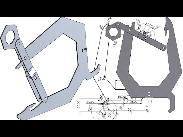 Tutorial #047 SolidWorks: boat hook pole for mooring & docking (with work principle) - sheet metal