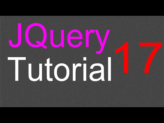 JQuery Tutorial for Beginners - 17 - Attribute methods