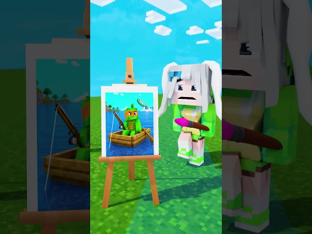 Help JJ Maizen draw Mikey in Drawing Challenge with Sister ✏️ - MAIZEN Minecraft #shorts #minecraft