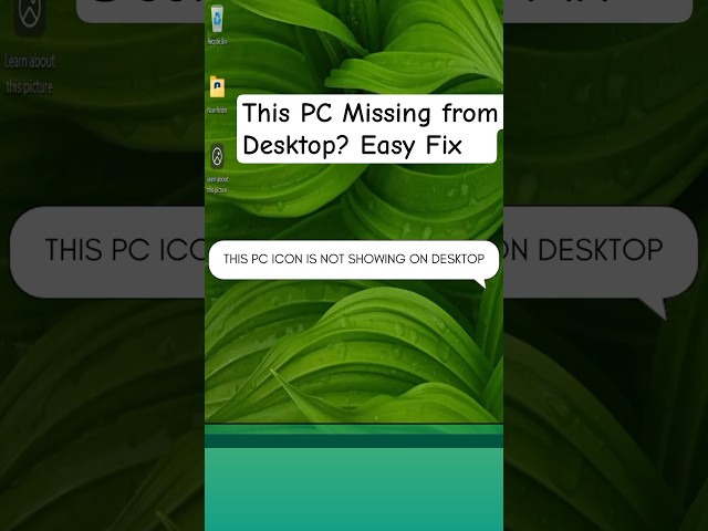 This PC Missing from Desktop? Easy Fix #shorts