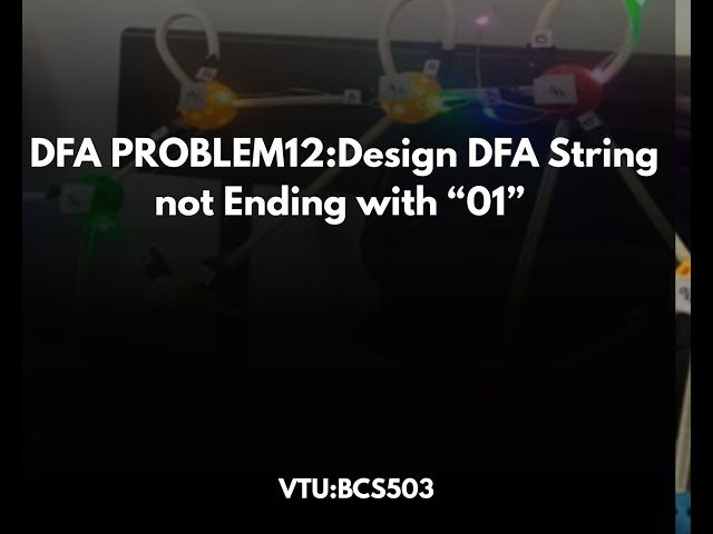 DFA PROBLEM12:Design DFA String not Ending with “01”