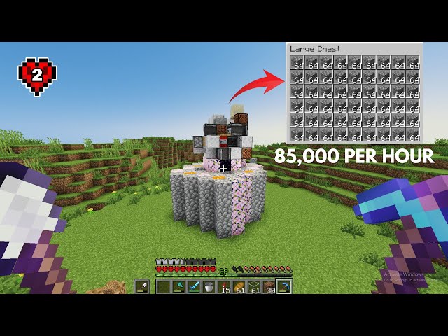 How to Build Automatic Cobblestone Farm in Minecraft Java/Pocket Edition/Bedrock