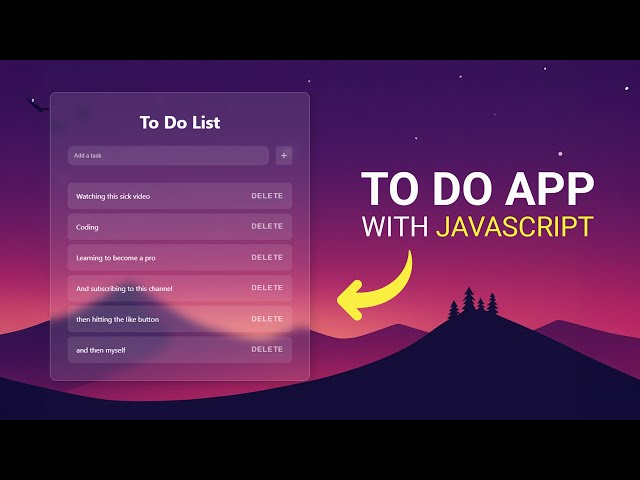 How To Create To-Do List App Using HTML CSS And JavaScript | Task App In JavaScript