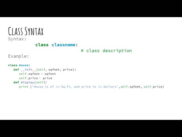 Intro to Python  6 Classes