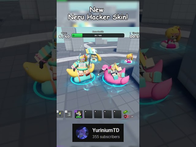 New! Neru Vocaloid Hacker Skin! | Tower Defense Simulator  #roblox #tds #vocaloid #neru