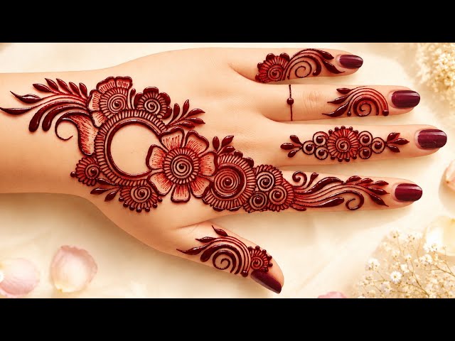 Simple easy beautiful mehndi design || new trick back hand mehndi design || Stylish Mehndi design ❤️