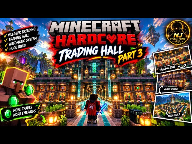BUILDING THE ULTIMATE TRADING HALL! 😱💎 | Minecraft Hardcore Part 3