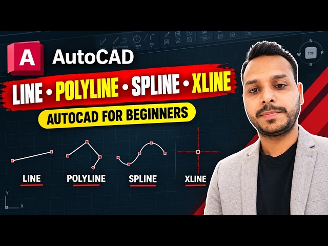 How to Use Line, Polyline, Spline & XLINE in AutoCAD | Beginner Tutorial