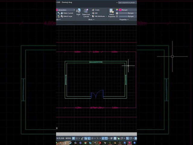 How to Draw a Simple 2D Floor Plan in AutoCAD 2026 p5 #autocad #autocadblocks #autocadtutorial