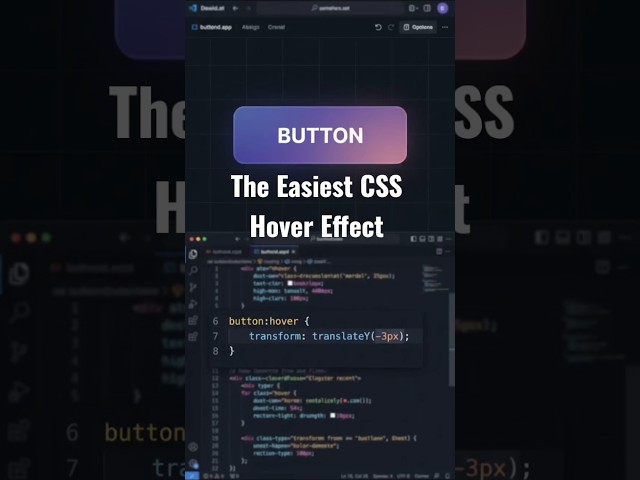 The Easiest CSS Hover Effect #learntocode #csstricks #shorts #viral