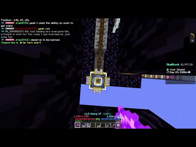 Maxing out CraftersMc's hardest skill!