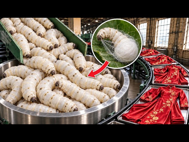 How Millions of Tons of Silkworm Cocoons Are Processed into Luxury Silk Garments | Full Process