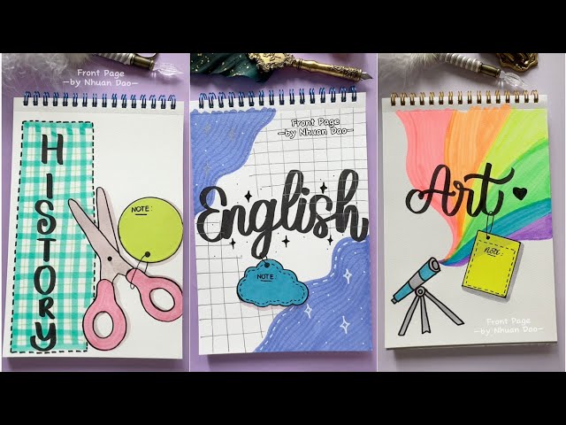 11 Aesthetic Front Page Ideas | Cute Calligraphy & Creative Notebook Covers