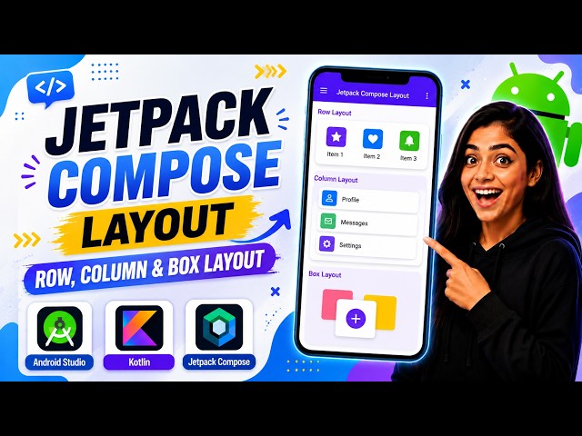 Android Jetpack Compose Layout Composables 🚀 | Row, Column & Box | Jetpack Compose Course 2026