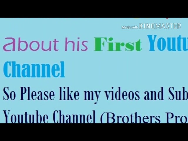 Introduction about My first Youtube Channel