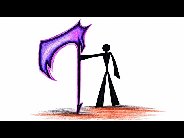 "How To Draw A Stickman With A Gaint Scythe/Epic Stickman Drawing Tutorial,Art Stickman "