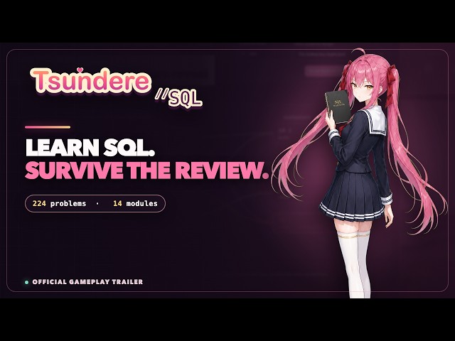 TsundereSQL — Official Gameplay Trailer | Learn SQL in an Anime Visual Novel