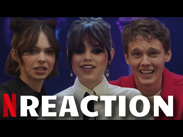 WEDNESDAY Cast Rewatch Their Favorite Scenes With Jenna Ortega | Behind The Scenes Talk | Netflix