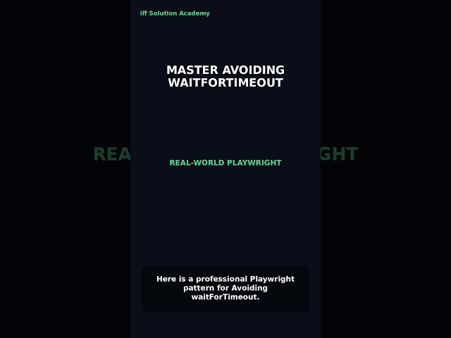 Playwright Avoiding waitForTimeout