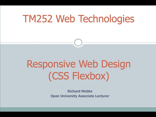 TM252 Responsive Web Design (CSS Flexbox)