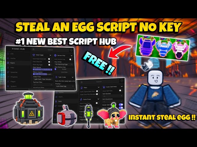 New Steal An Egg Script No Key - Auto Farm, Instant Steal, Auto Drone, God Mode, Prediction & More!🔥